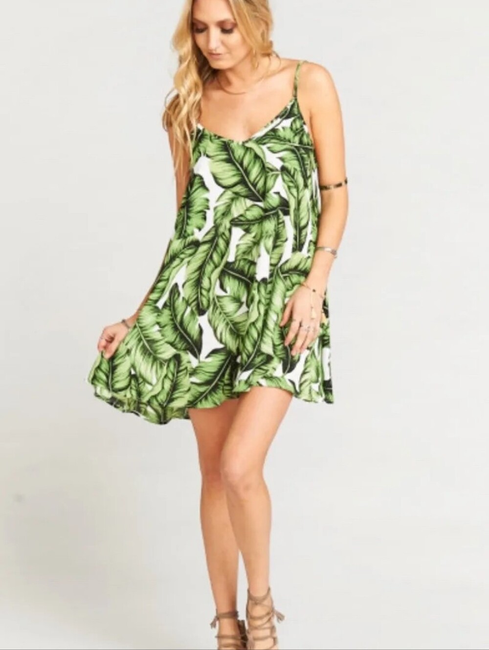 $145 Show Me Your Mumu Frond of You Circus Mini Palm Leaf Leaves Dress - Picture 2 of 7